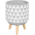 MagicHome Dekoratsioon, Mosaiik lillepott, valge/hall, tsement, 13x13x12 cm