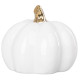 Decoration MagicHome ,Pumpkin with golden stem, white, porcelain, 12,7x12,3x10,8 cm Decoration MagicHome ,Pumpkin with golden stem, white, porcelain, 12,7x12,3x10,8 cm
