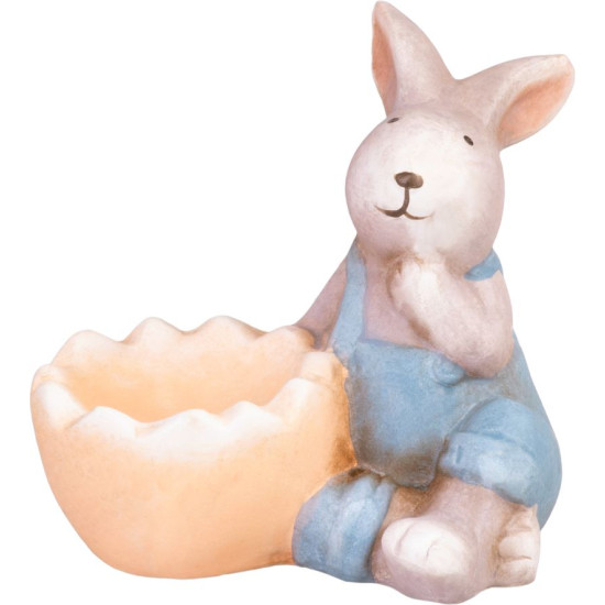 Decoration MagicHome, Rabbit, easter, blue, terakota, 12x7x10,5 cm