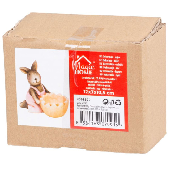 Декоративная садовая фигурка MаgiсHome, Кролик, розовый, теракота, 12x7x10,5 см Декоративная садовая фигурка MаgiсHome, Кролик, розовый, теракота, 12x7x10,5 см
