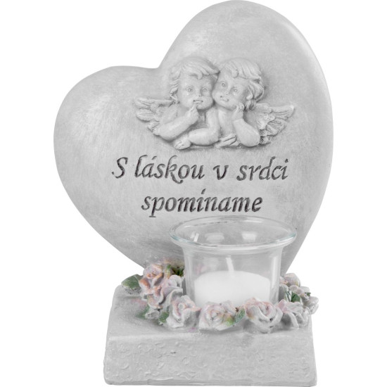 Dekoratsioon MagicHome, Inglitega süda, polüresiin, haua jaoks, 15,5x12x17,5 cm Dekoratsioon MagicHome, Inglitega süda, polüresiin, haua jaoks, 15,5x12x17,5 cm