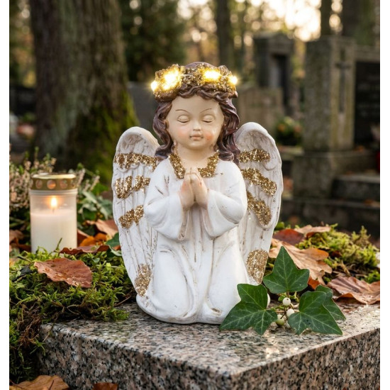 MagicHome kaunistus, Praying Angel, LED, polüresiin, haua jaoks, 11,5x7,5x15,5 cm MagicHome kaunistus, Praying Angel, LED, polüresiin, haua jaoks, 11,5x7,5x15,5 cm