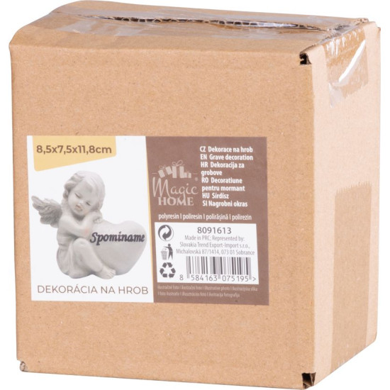 Dekoratsioon MagicHome, Ingel südamega, polüresiin, haua jaoks, 8,5x7,5x11,8 cm Dekoratsioon MagicHome, Ingel südamega, polüresiin, haua jaoks, 8,5x7,5x11,8 cm