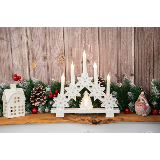 LED jõuluküünlaalus MagicHome, 6x LED soe valge, 2xAA, sisemine, 32x5x30,5 cm