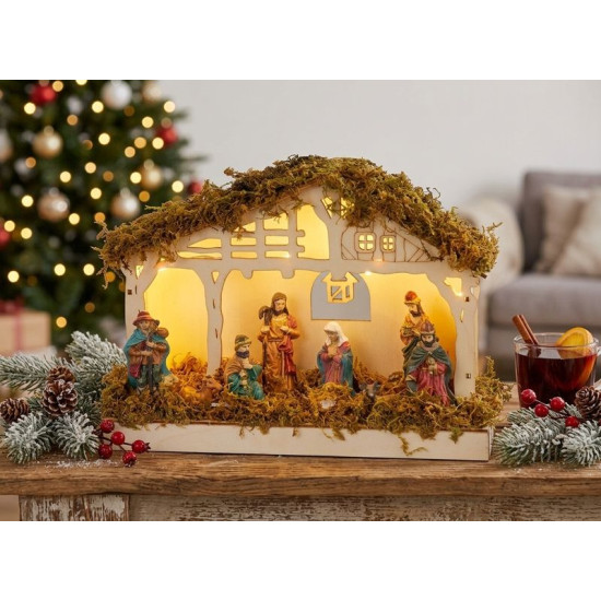 LED jõulukaunistus MagicHome, Bethlehem, 5x LED soe valge, 3xAA, siseruumides, 26,3x7,3x19,2 cm