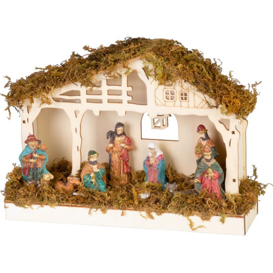 LED jõulukaunistus MagicHome, Bethlehem, 5x LED soe valge, 3xAA, siseruumides, 26,3x7,3x19,2 cm