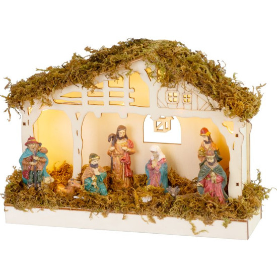 LED jõulukaunistus MagicHome, Bethlehem, 5x LED soe valge, 3xAA, siseruumides, 26,3x7,3x19,2 cm