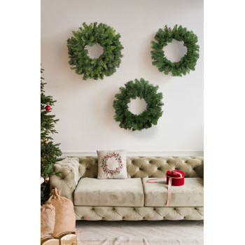 MagicHome Christmas wreath, natural, 45 cm, 100 branches, THICK MagicHome Christmas wreath, natural, 45 cm, 100 branches, THICK