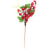 MagicHome Christmas twig, with berries and leaves, red, 32 cm