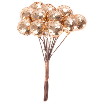 Twig MagicHome Christmas, berries, gold, 9 cm Twig MagicHome Christmas, berries, gold, 9 cm