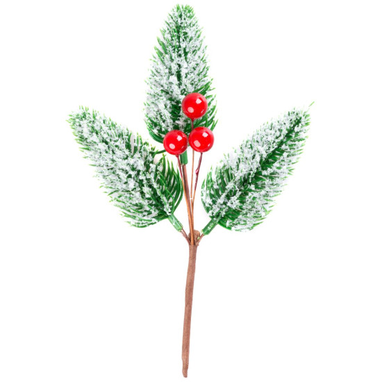 Jõuluoks MagicHome, naturaalne, marjadega, lumine, 18 cm