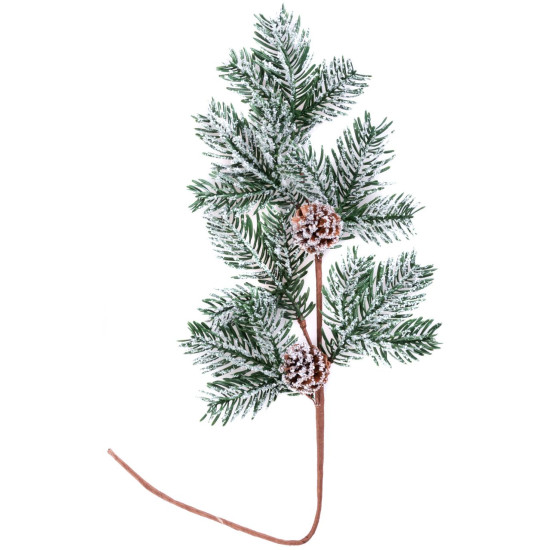 Jõuluoks MagicHome, naturaalne, männikäbidega, lumine, 63 cm
