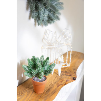 MagicHome Christmas decoration, twigs in a pot, snowy, 20 cm