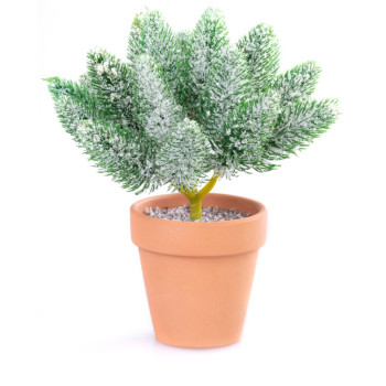 MagicHome Christmas decoration, twigs in a pot, snowy, 20 cm