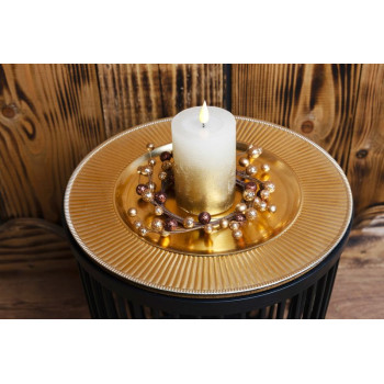 MagicHome Christmas decoration, wreath, berries, gold, 15 cm