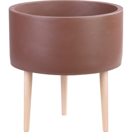 MagicHome decoration, Flower pot, cappuccino, cement, with legs, 32x32x33 cm MagicHome decoration, Flower pot, cappuccino, cement, with legs, 32x32x33 cm