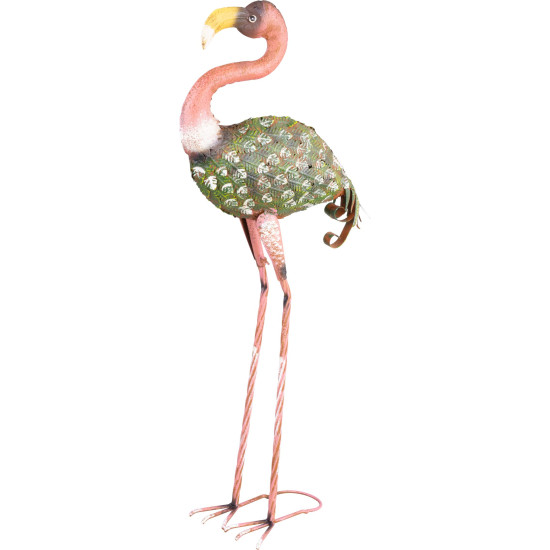 Decoration MagicHome Mecco, Flamingo, tin, 37x19x85 cm Decoration MagicHome Mecco, Flamingo, tin, 37x19x85 cm