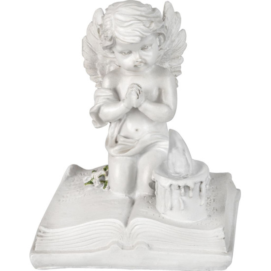 MagicHome decoration, Praying angel on a book, LED, polyresin, for the grave, 11.5x7.5x13.5 cm MagicHome decoration, Praying angel on a book, LED, polyresin, for the grave, 11.5x7.5x13.5 cm