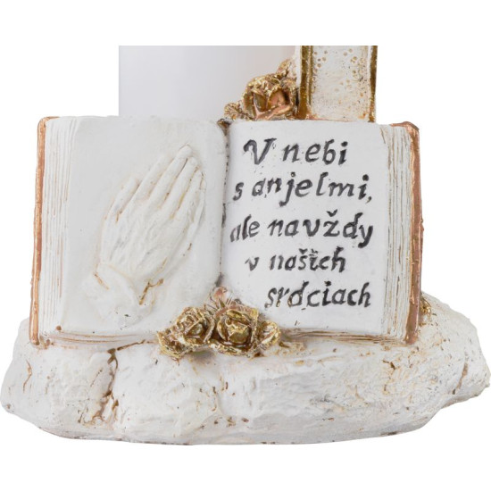 MagicHome decoration, Cross with candle, LED, polyresin, for the grave, 2xAA, 11.5x11.5x18 cm MagicHome decoration, Cross with candle, LED, polyresin, for the grave, 2xAA, 11.5x11.5x18 cm