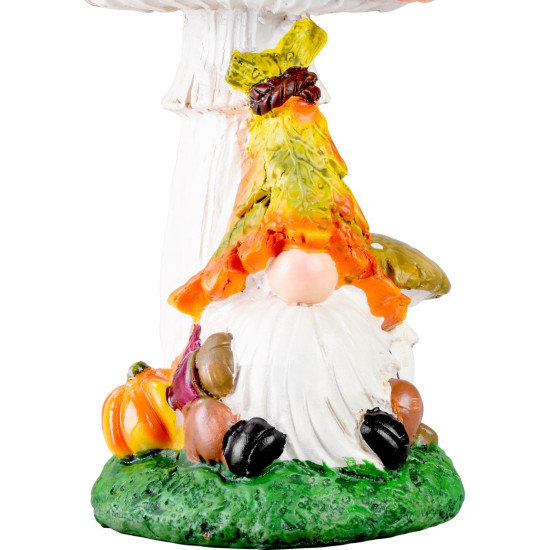 MagicHome Nature decoration, Dwarf under the mushroom, polyresin, 10.8x12x16.7 cm