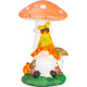 MagicHome Nature decoration, Dwarf under the mushroom, polyresin, 10.8x12x16.7 cm