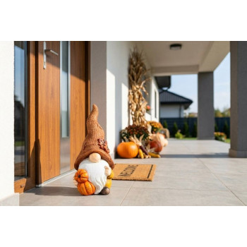Decoration MagicHome Nature, Gnome with pumpkins, polyresin, 11x9x23 cm