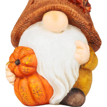 Decoration MagicHome Nature, Gnome with pumpkins, polyresin, 11x9x23 cm