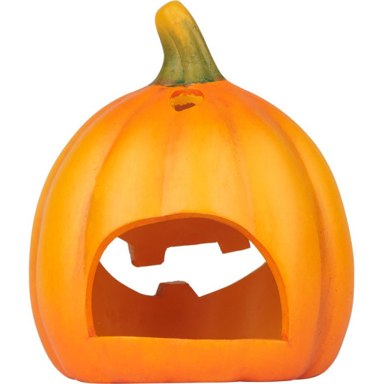 MagicHome Nature decoration, Smiling pumpkin, terracotta, 13x10x15 cm