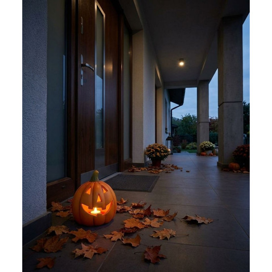 MagicHome Nature decoration, Smiling pumpkin, terracotta, 13x10x15 cm