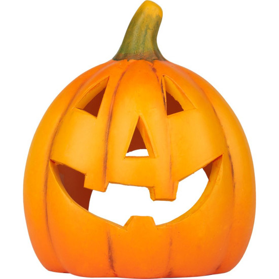 MagicHome Nature decoration, Smiling pumpkin, terracotta, 13x10x15 cm
