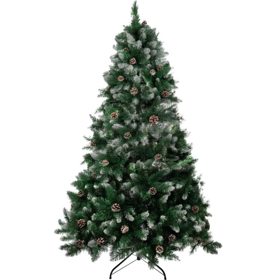 MagicHome Christmas tree Albero, fir, snowy ends, with pine cones, 200 cm MagicHome Christmas tree Albero, fir, snowy ends, with pine cones, 200 cm