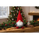MagicHome Christmas figurine, Elf with short legs, fabric, red-grey, 23x16x36 cm MagicHome Christmas figurine, Elf with short legs, fabric, red-grey, 23x16x36 cm