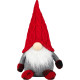 MagicHome Christmas figurine, Elf with short legs, fabric, red-grey, 23x16x36 cm MagicHome Christmas figurine, Elf with short legs, fabric, red-grey, 23x16x36 cm