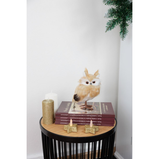 Owl MagicHome Christmas, brown, 7x9x15.5 cm