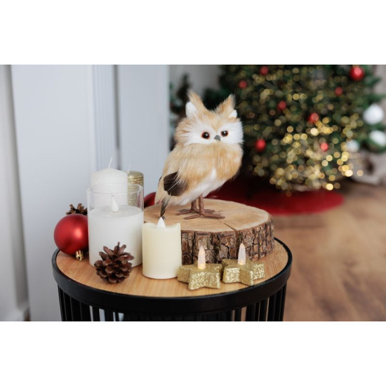Owl MagicHome Christmas, brown, 7x9x15.5 cm