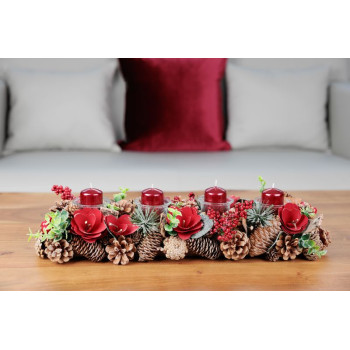 Икебана MagicHome Christmas, натуральная, Адвент, 50x16x9 см