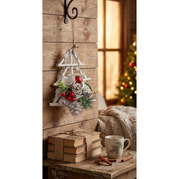 MagicHome Christmas decoration, tree with brambles and pine cones, hanging, 18x6x20 cm MagicHome Christmas decoration, tree with brambles and pine cones, hanging, 18x6x20 cm