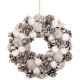 MagicHome Christmas wreath, natural, white, hanging, with stars, 35x9 cm MagicHome Christmas wreath, natural, white, hanging, with stars, 35x9 cm