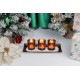 Candlestick MagicHome Christmas, on a tray, for tea candles, copper, 26x12x7 cm Candlestick MagicHome Christmas, on a tray, for tea candles, copper, 26x12x7 cm