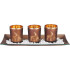 Candlestick MagicHome Christmas, on a tray, for tea candles, copper, 26x12x7 cm
