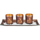 Candlestick MagicHome Christmas, on a tray, for tea candles, copper, 26x12x7 cm Candlestick MagicHome Christmas, on a tray, for tea candles, copper, 26x12x7 cm