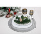 Küünlajalg MagicHome Christmas, hall, maastikuga, palmikuga, 10x10 cm Küünlajalg MagicHome Christmas, hall, maastikuga, palmikuga, 10x10 cm