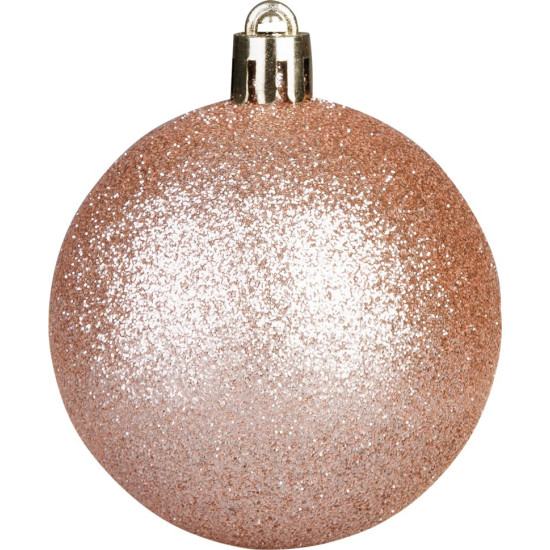 MagicHome Christmas balls, 12 pcs, rose gold, for the Christmas tree, 6 cm
