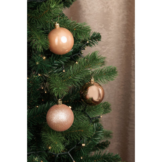 MagicHome Christmas balls, 12 pcs, rose gold, for the Christmas tree, 6 cm