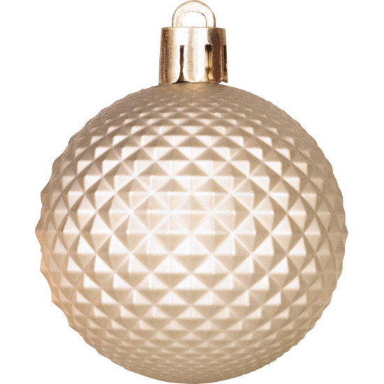 MagicHome Christmas balls, 8 pcs, white-bronze, for the Christmas tree, 5 cm, Sellbox 36 tubes MagicHome Christmas balls, 8 pcs, white-bronze, for the Christmas tree, 5 cm, Sellbox 36 tubes