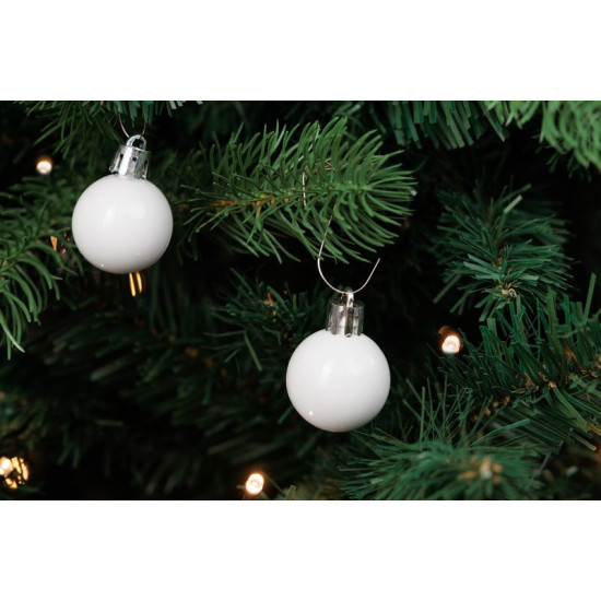 MagicHome jõulupallid, 24 tk, komplekt, valge, jõulupuule, 3 cm