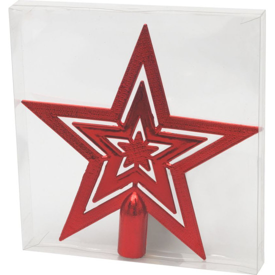 MagicHome Christmas decoration, 1 pc, 20 cm, star, red, for the Christmas tree MagicHome Christmas decoration, 1 pc, 20 cm, star, red, for the Christmas tree