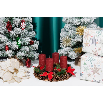 Küünal MagicHome Christmas, 4,8x8 cm, silindriline, pakk. 4 tk, punane, sädelusega, advend Küünal MagicHome Christmas, 4,8x8 cm, silindriline, pakk. 4 tk, punane, sädelusega, advend