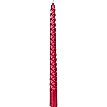 MagicHome Christmas candle, 25 cm, pack. 4 pcs., red, spiral, twisted