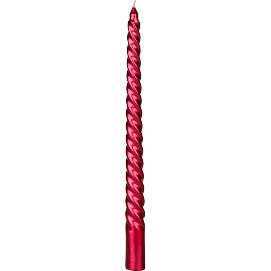 MagicHome Christmas candle, 25 cm, pack. 4 pcs., red, spiral, twisted